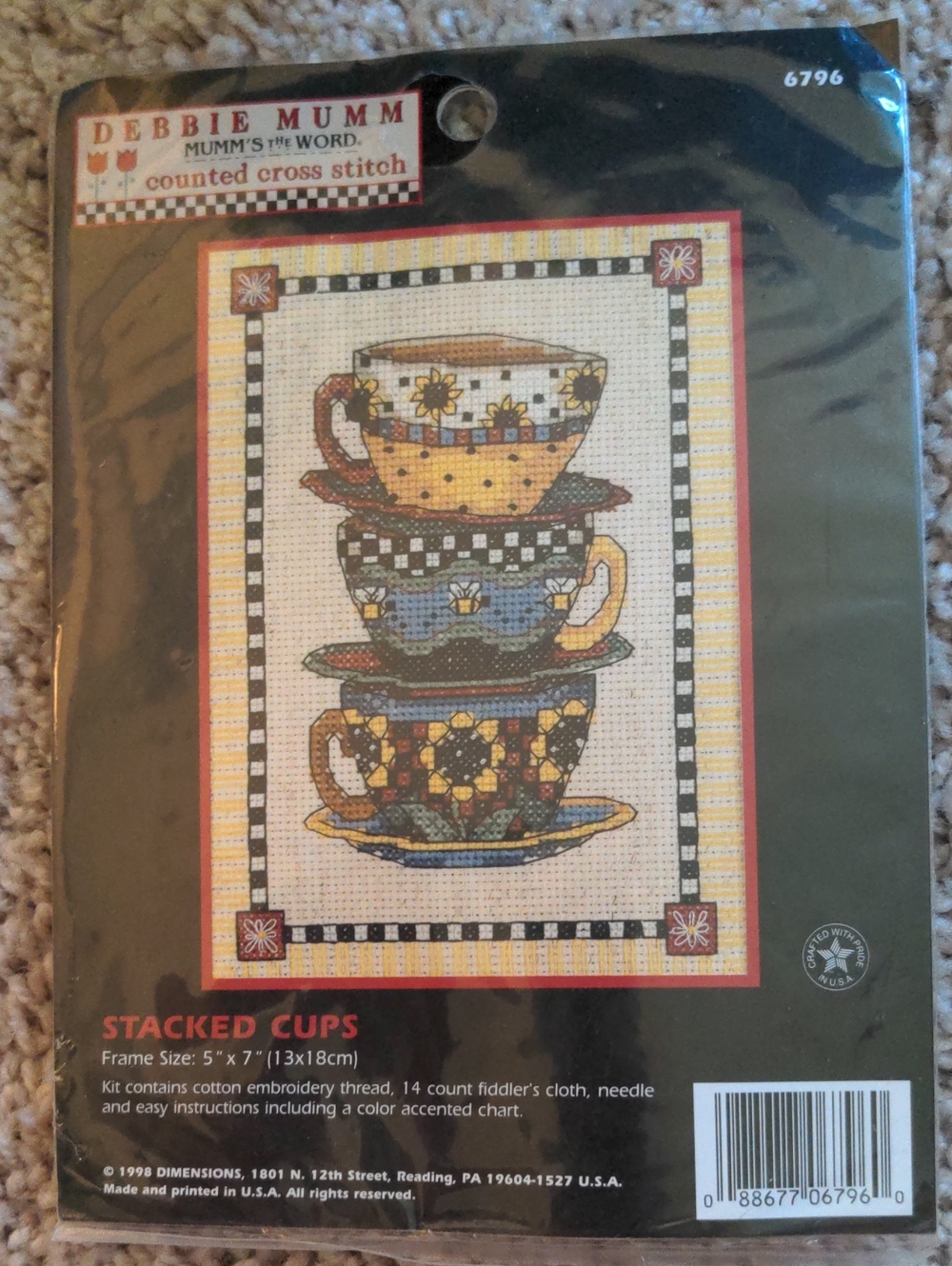 Debbie Mumm Counted Cross Stich Kit Stacked Cups